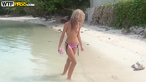 Wild adventures of a teen 18+ beautiful girl Tiffany on the island HD Beach